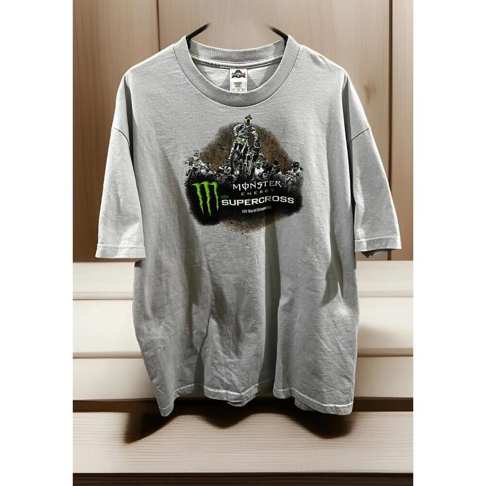Monster Energy Ama Supercross T Shirt Fim World Championship X Large Gray